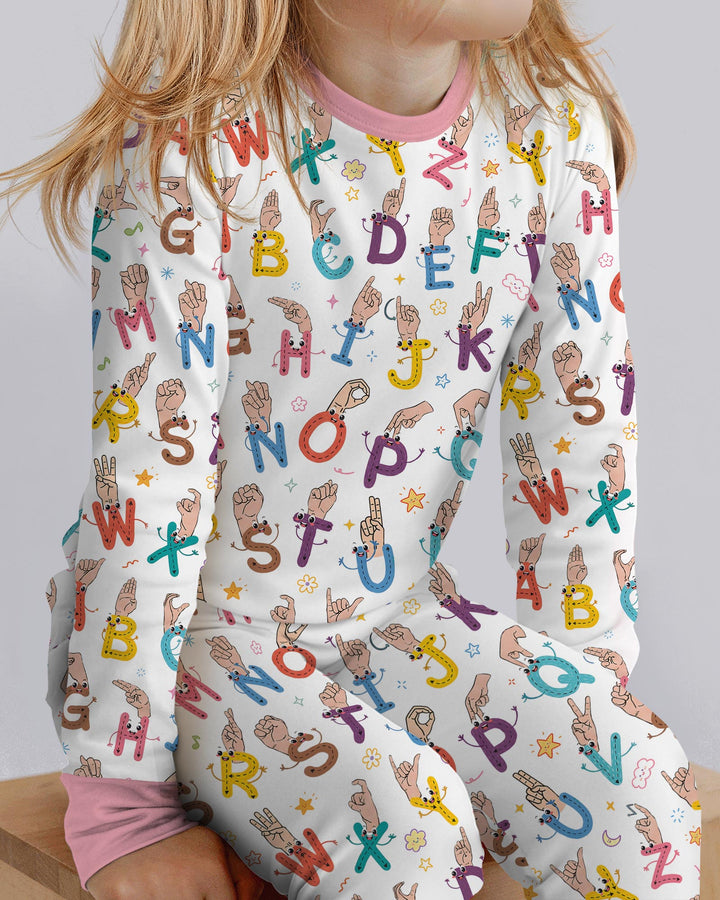 Love Needs No Words Bamboo Two Piece Long Sleeve Pajama Set