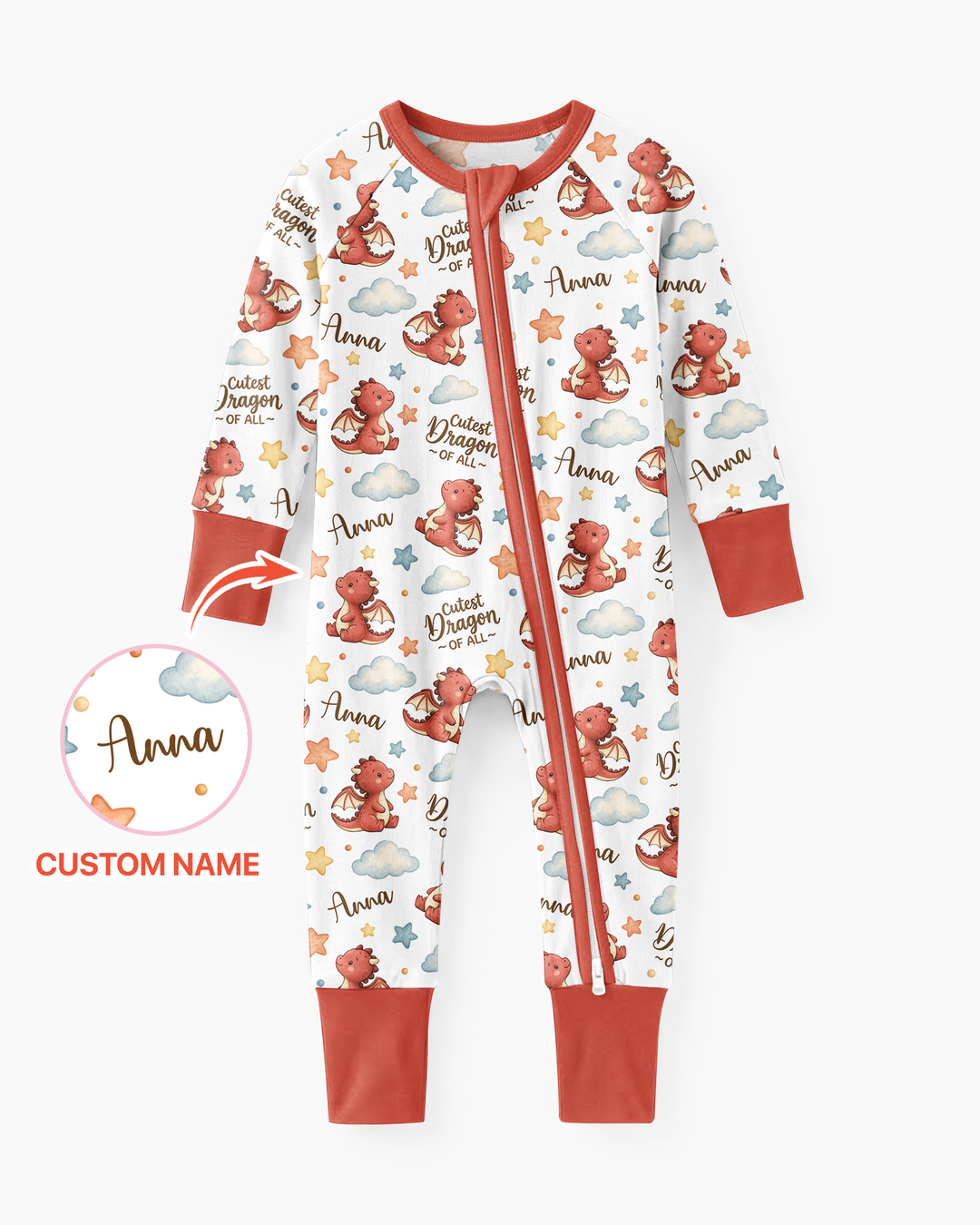 Custom Name Cutest Dragon Of All Bamboo Convertible Zippy