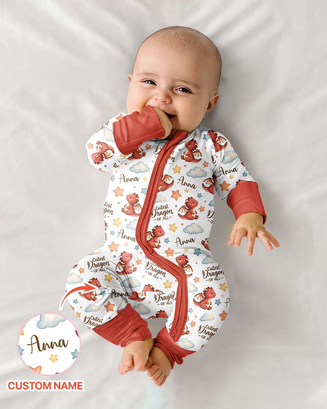 Custom Name Cutest Dragon Of All Bamboo Convertible Zippy