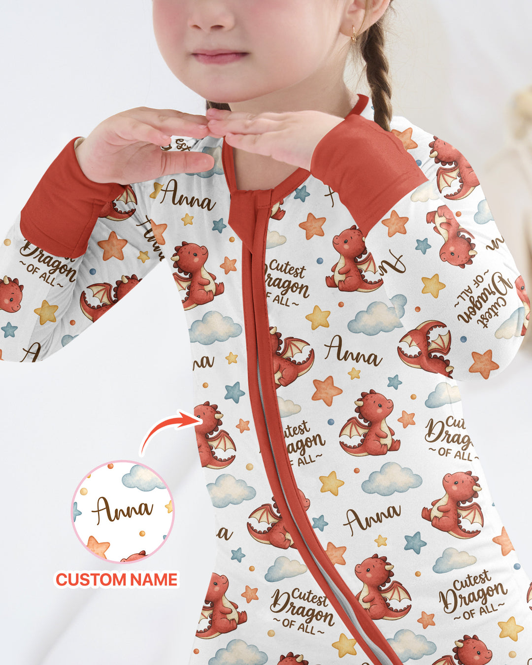 Custom Name Cutest Dragon Of All Bamboo Convertible Zippy