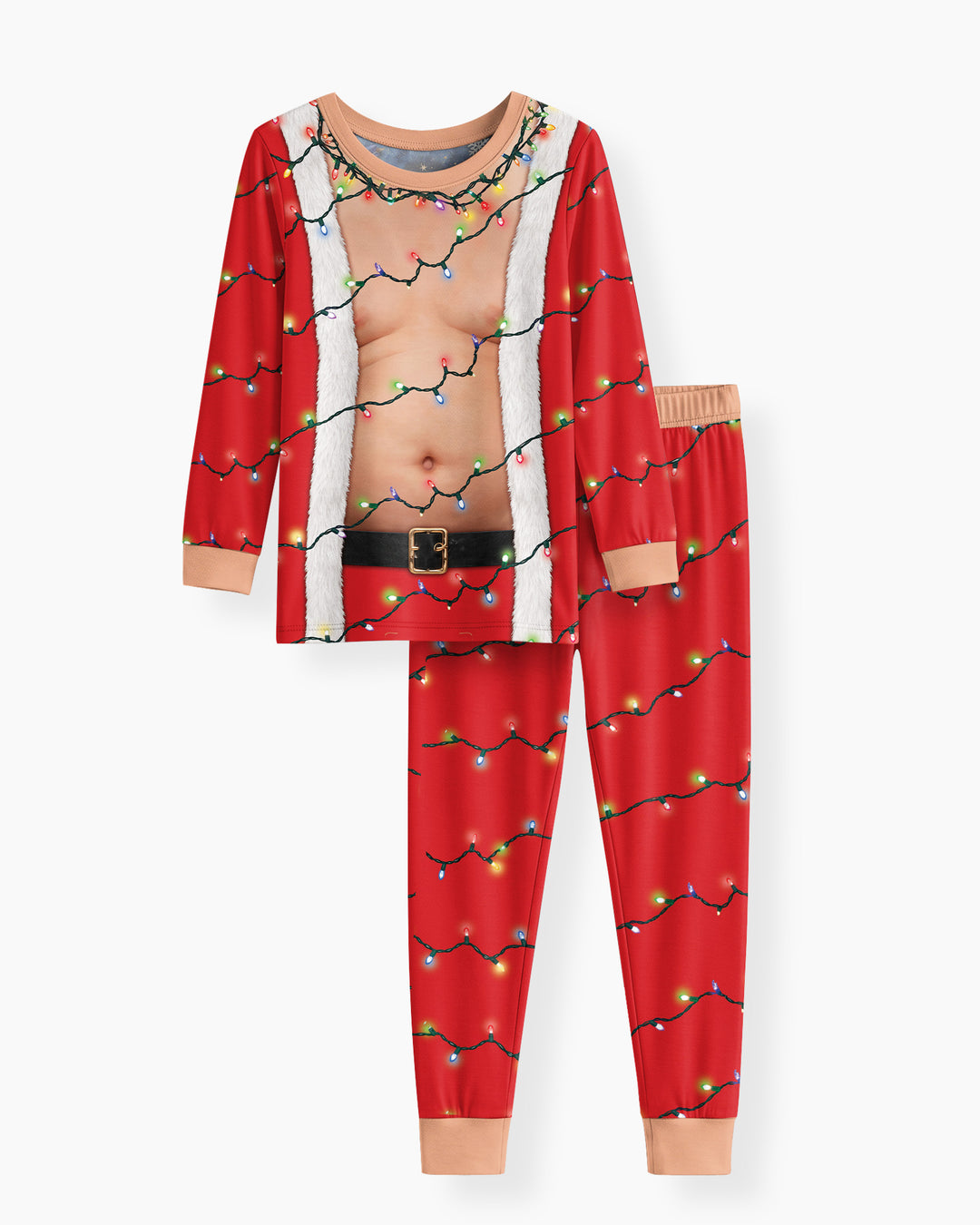 Santa Abs On Full Display Today Bamboo Two Piece Long Sleeve Pajama Set