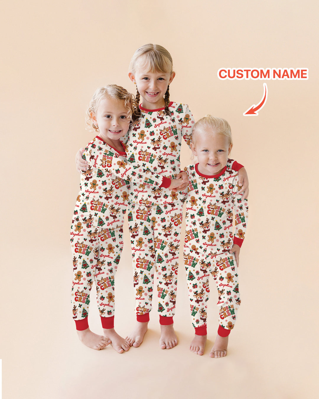 Personalized Christmas Cousin Crew Bamboo Convertible Zippy