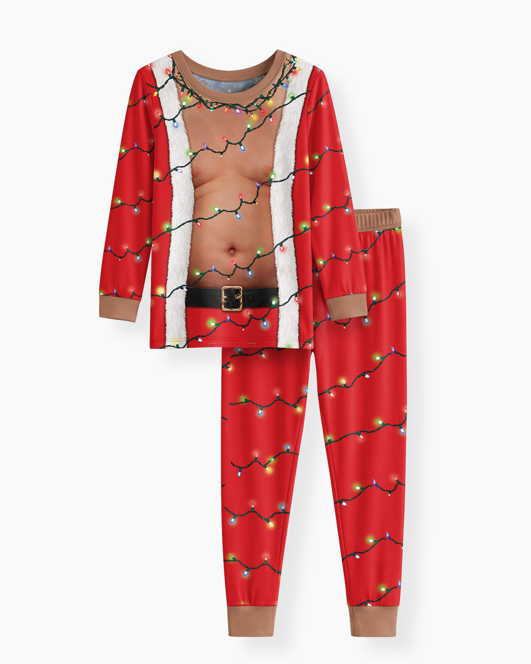 Santa Abs On Full Display Today Bamboo Two Piece Long Sleeve Pajama Set