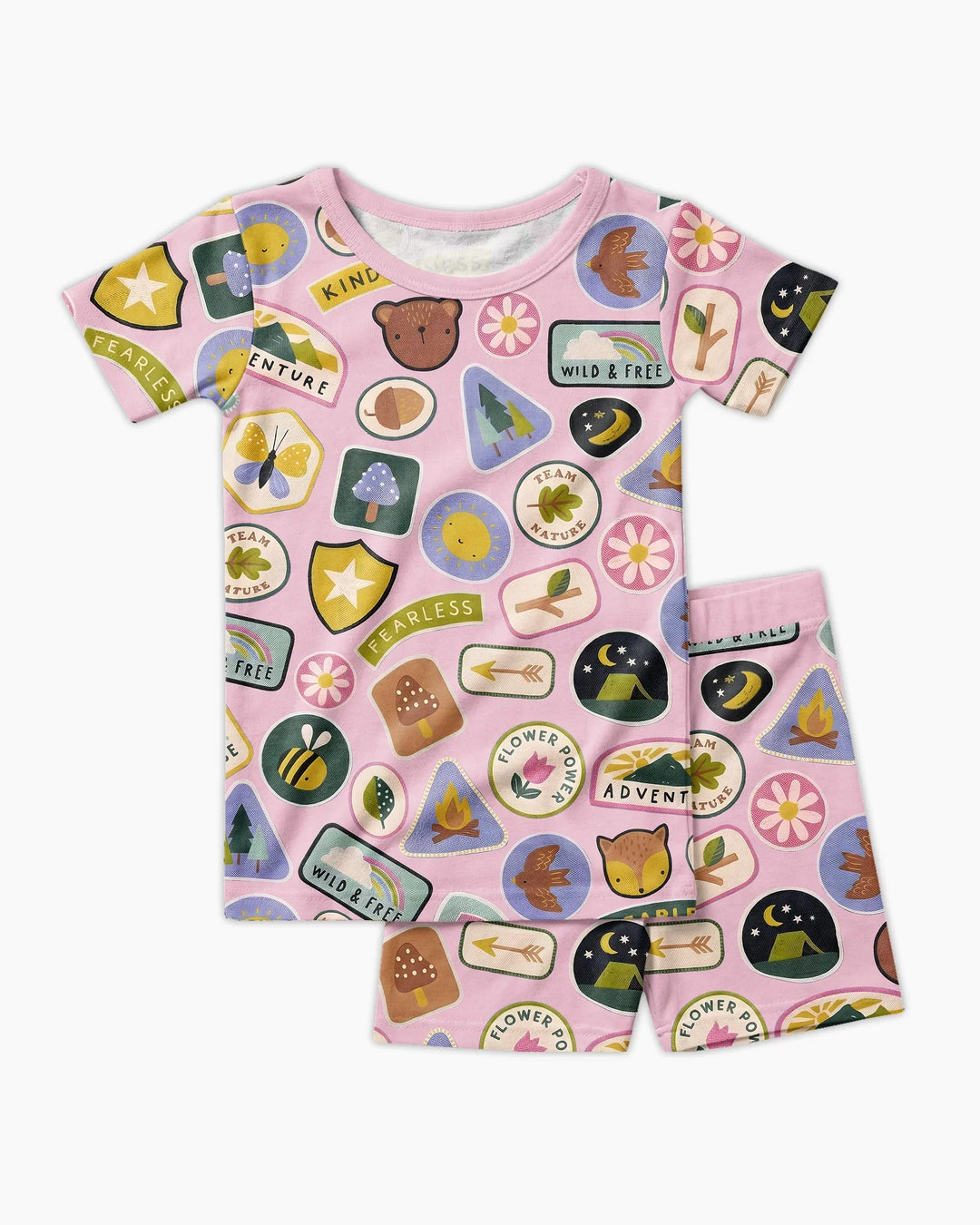 Little Explorer Bamboo Two Piece Short Sleeve Shorts Pajama Set