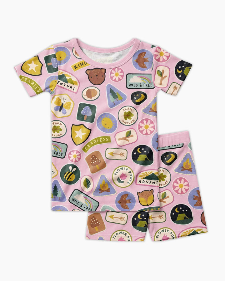 Little Explorer Bamboo Two Piece Short Sleeve Shorts Pajama Set