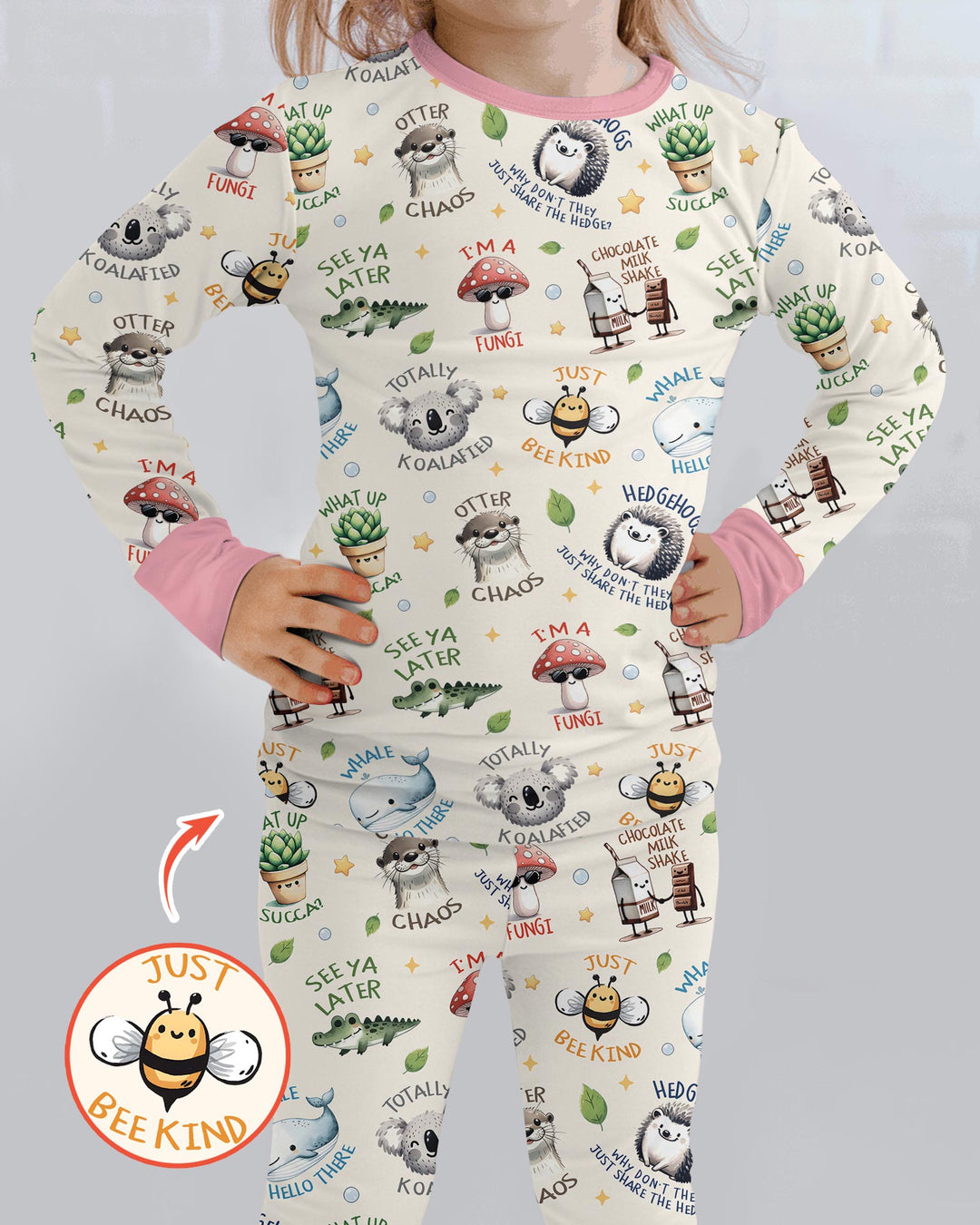 Silly Little Puns Bamboo Two Piece Long Sleeve Pajama Set