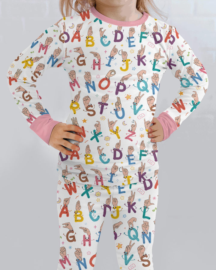 Love Needs No Words Bamboo Two Piece Long Sleeve Pajama Set