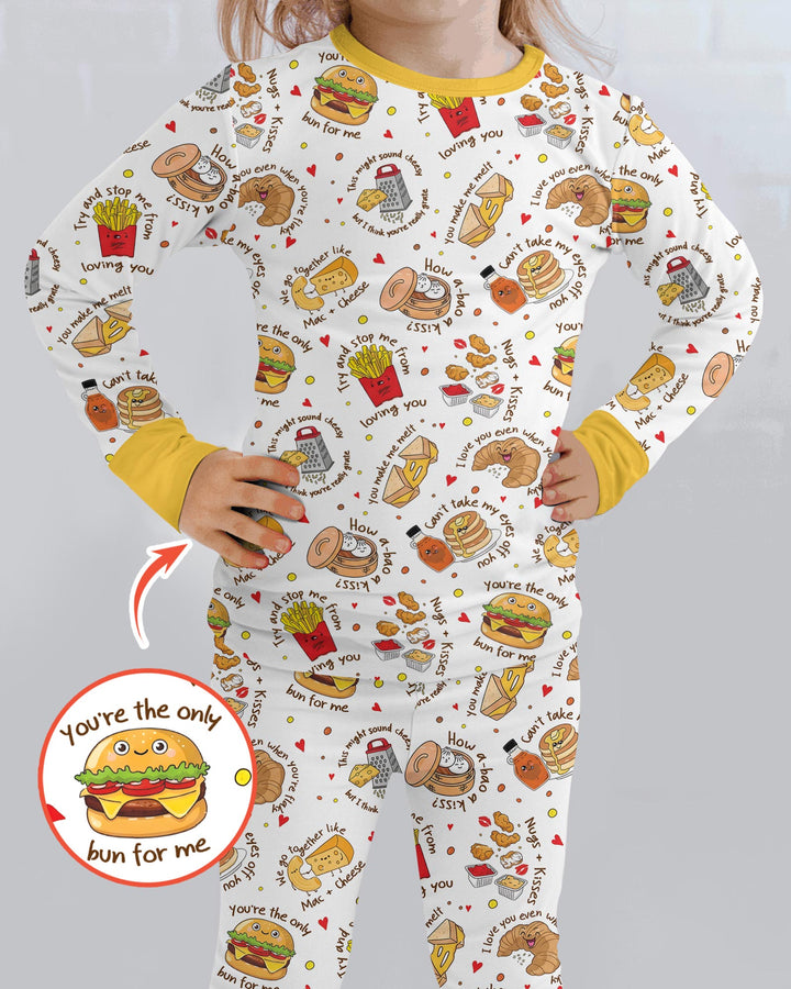 Food Puns Love Bamboo Two Piece Long Sleeve Pajama Set