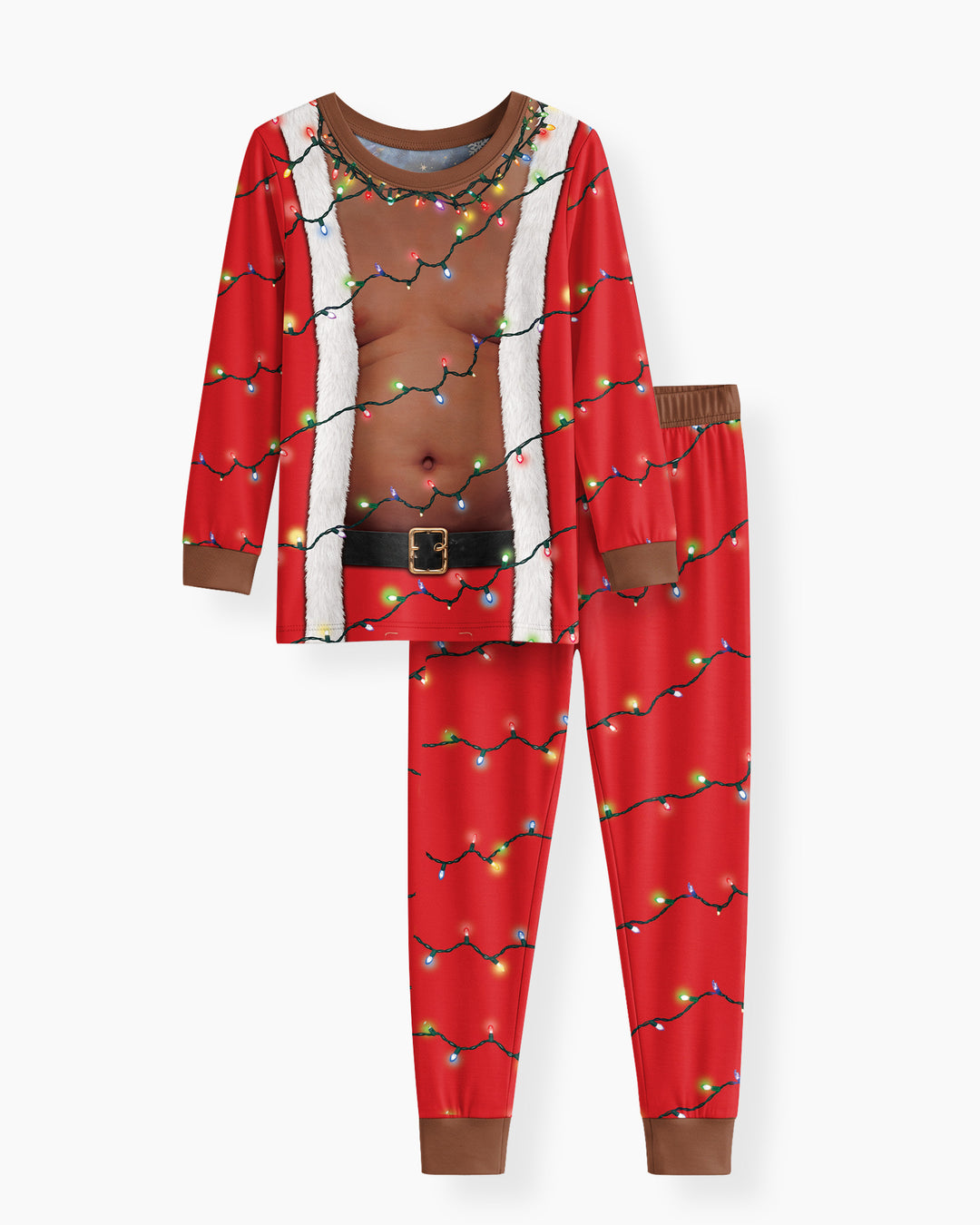 Santa Abs On Full Display Today Bamboo Two Piece Long Sleeve Pajama Set