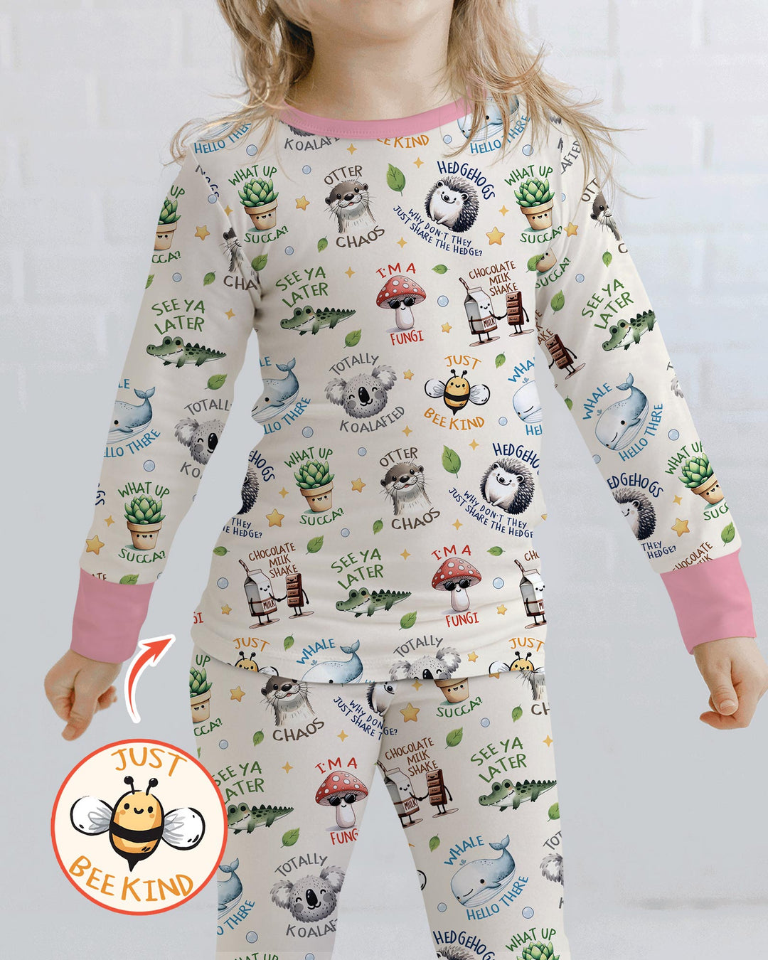 Silly Little Puns Bamboo Two Piece Long Sleeve Pajama Set