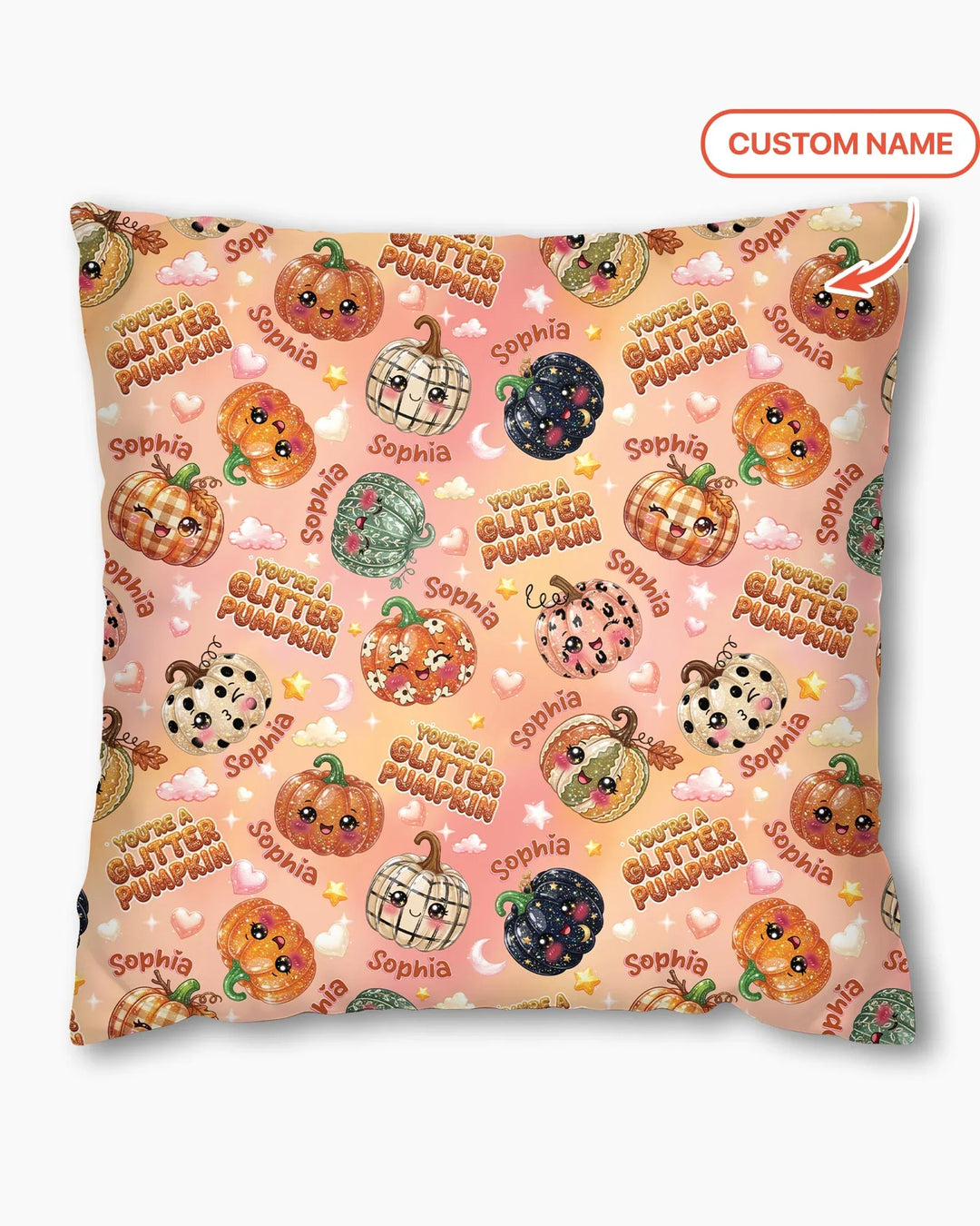 Custom Name You're A Glitter Pumpkin Bamboo Pillow Case