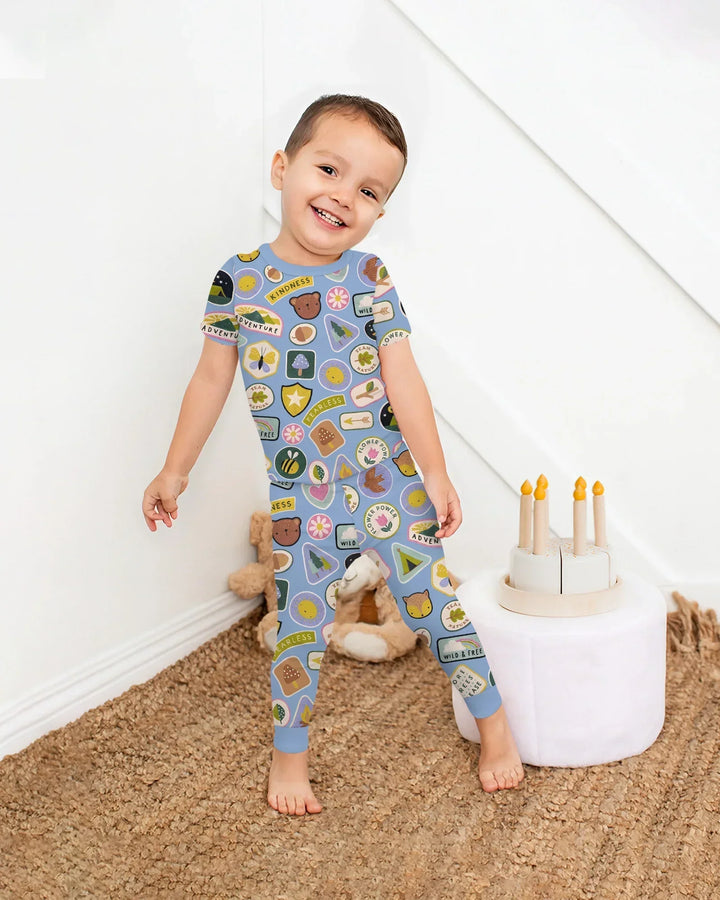 Little Explorer Bamboo Two Piece Short Sleeve Pajama Set
