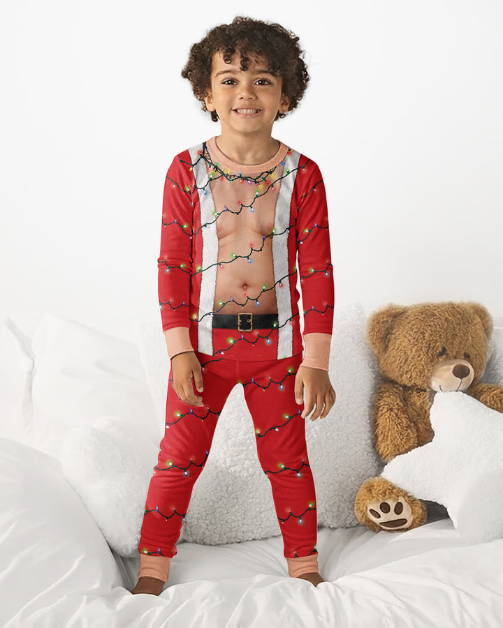 Santa Abs On Full Display Today Bamboo Two Piece Long Sleeve Pajama Set
