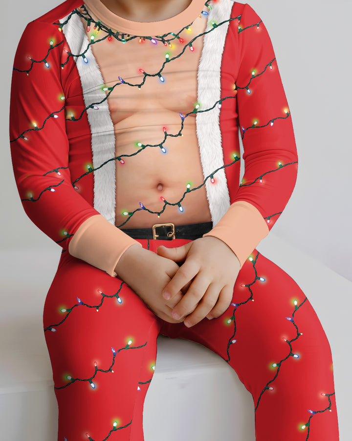 Santa Abs On Full Display Today Bamboo Two Piece Long Sleeve Pajama Set