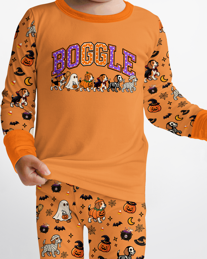 Halloween Boogle Bamboo Two Piece Long Sleeve Pajama Set