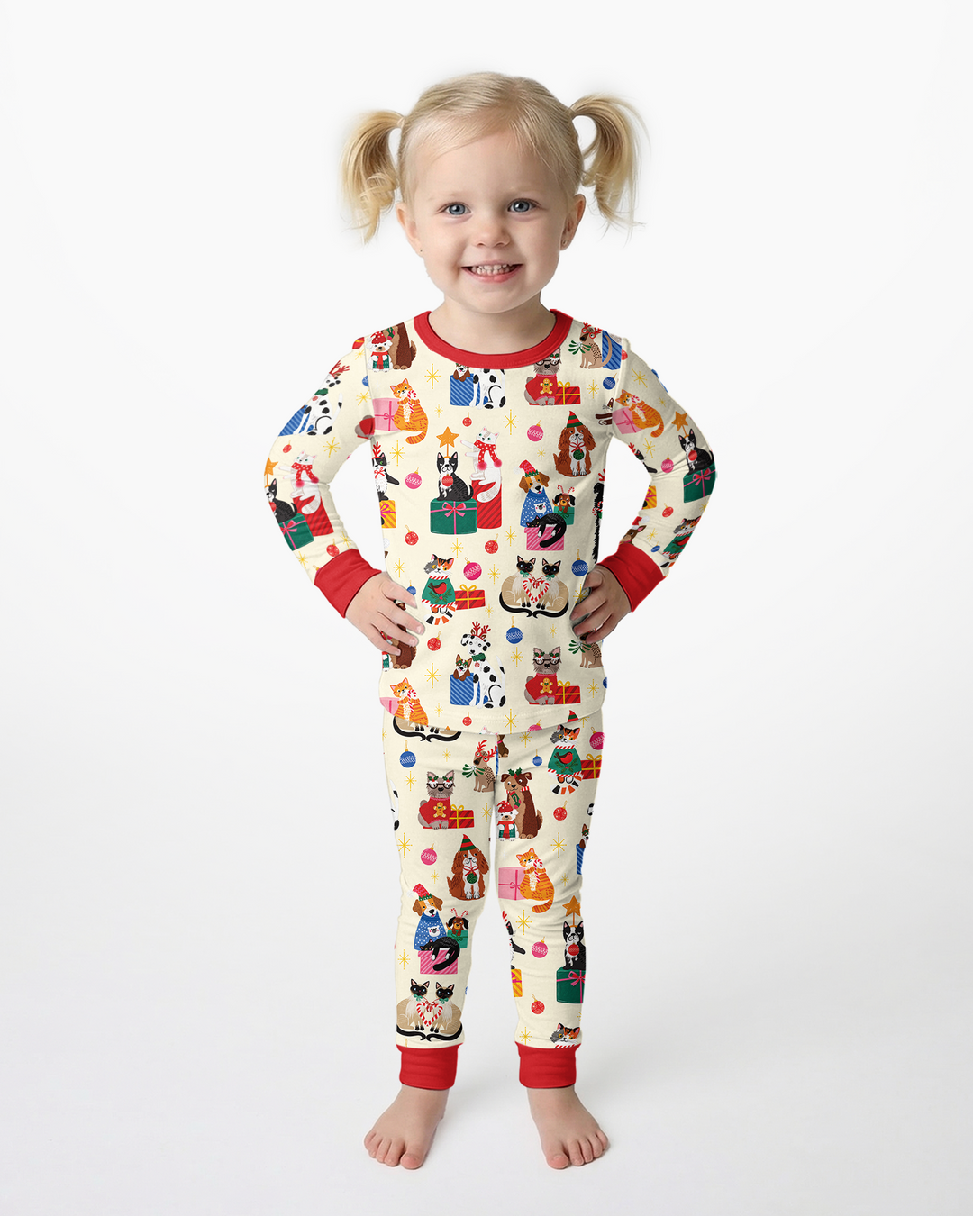 Christmas Paws Bamboo Two Piece Long Sleeve Pajama Set
