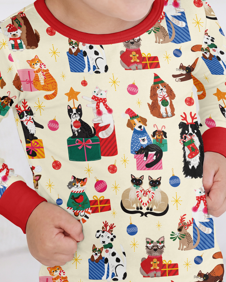 Christmas Paws Bamboo Two Piece Long Sleeve Pajama Set