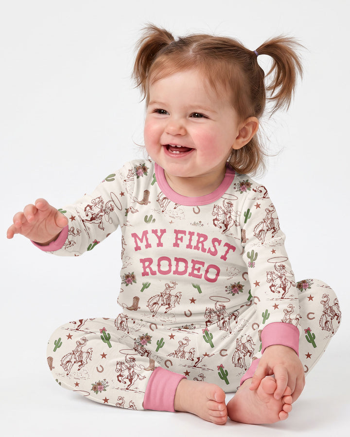 Personalized My First Rodeo Bamboo Two Piece Long Sleeve Pajama Set