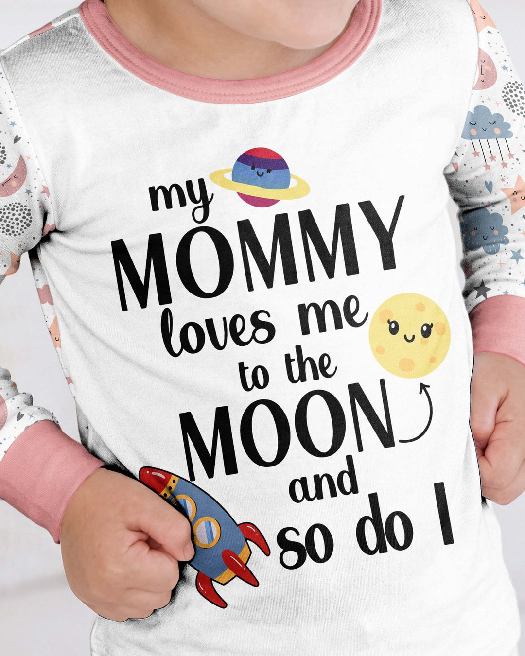 My Mommy Loves Me To The Moon And So Do I Bamboo Two Piece Long Sleeve Pajama Set