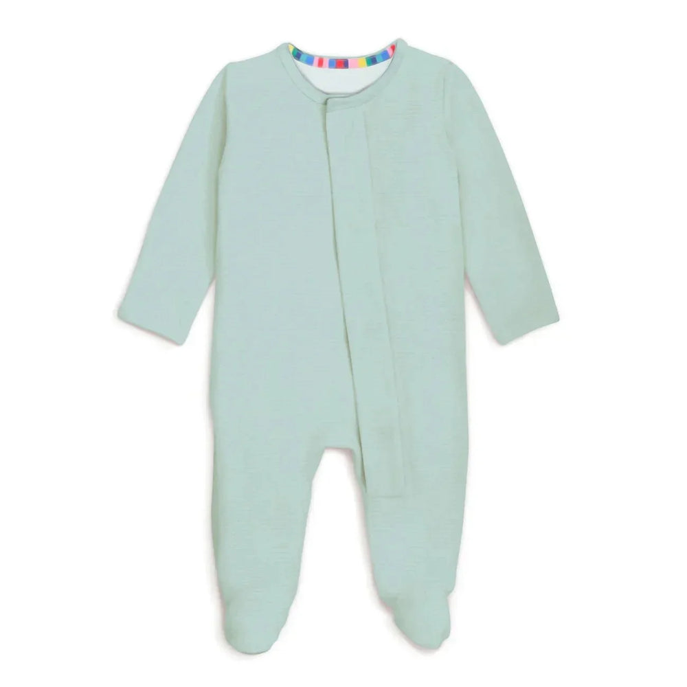 Sage Magnetic Footie Romper , Sage Magnetic Footie Romper - Newborn