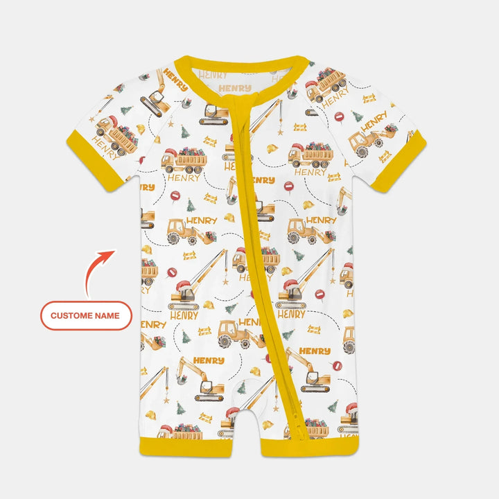Santa's Little Builders Custom Name Shorty Zippy , Santa's Little Builders Custom Name Shorty Zippy - 0-3M