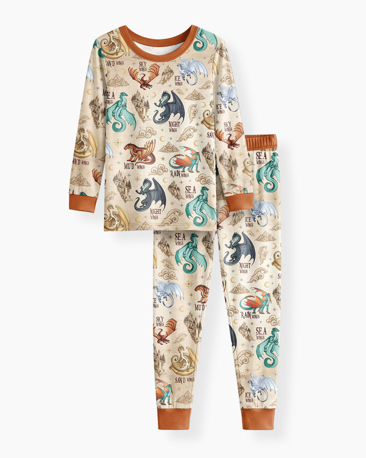 Elemental Dragons Bamboo Two Piece Long Sleeve Pajama Set