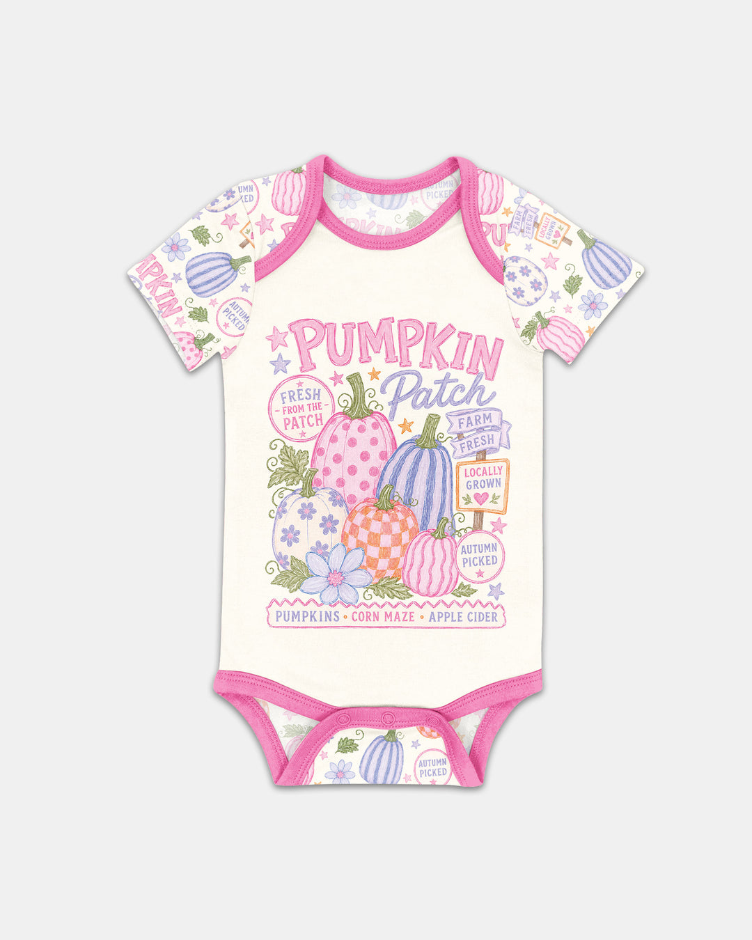 Whimsical Pumpkin Patch Bamboo Bodysuit