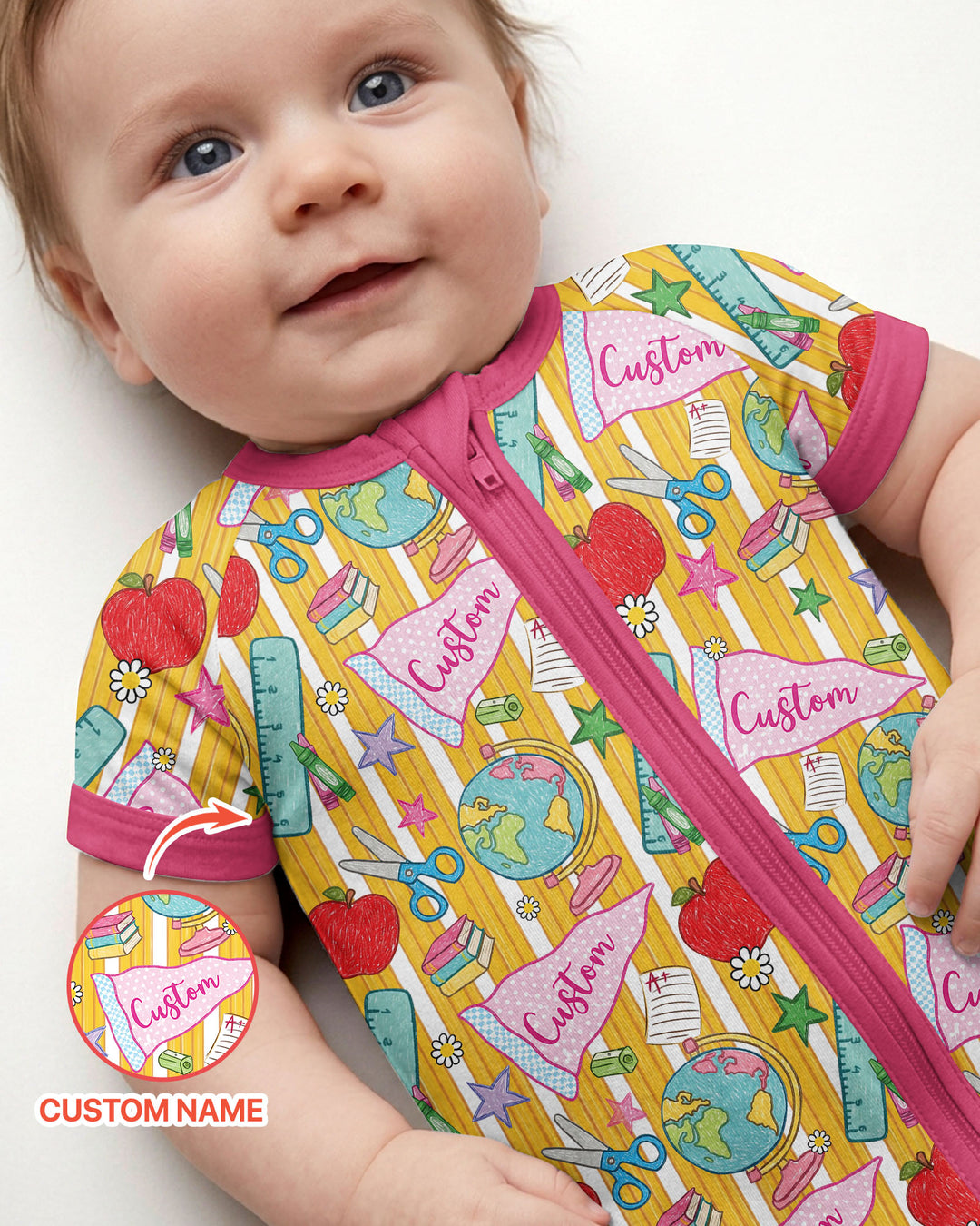 Custom Back To School Pennant Bamboo Convertible Zippy