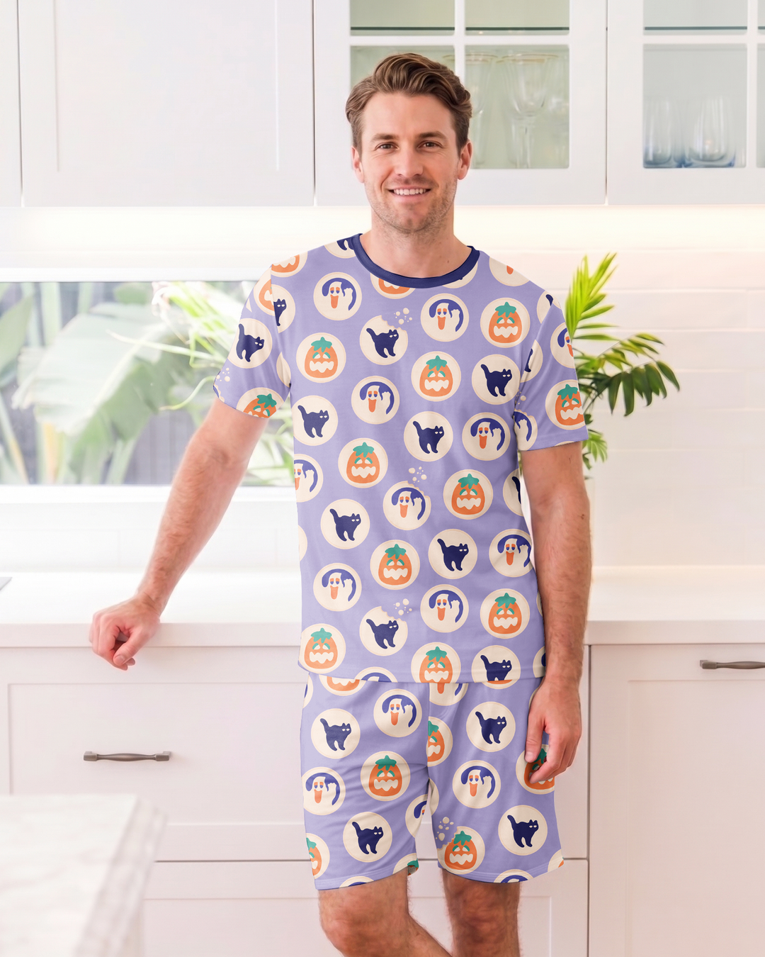 Boo Crew  Bamboo Men Short Sleeve Short Pajama Set