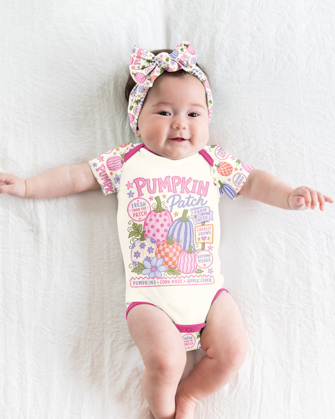 Whimsical Pumpkin Patch Bamboo Bodysuit