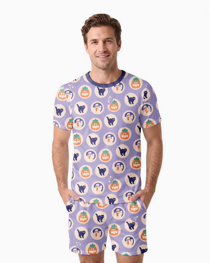 Boo Crew  Bamboo Men Short Sleeve Short Pajama Set