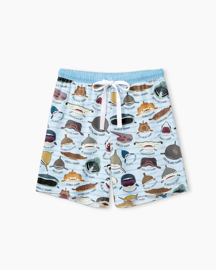 Shark Faces Bamboo Women Short Sleeve Short Pajama Set