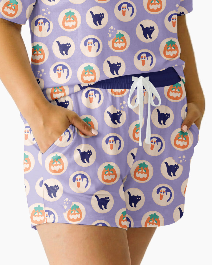 Boo Crew Bamboo Women Short Sleeve Short Pajama Set