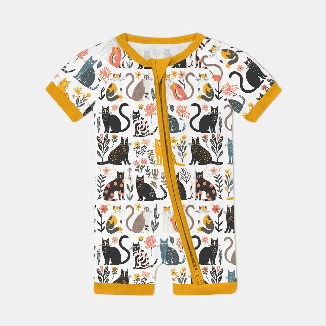 Botanical Cats Bamboo Shorty Zippy