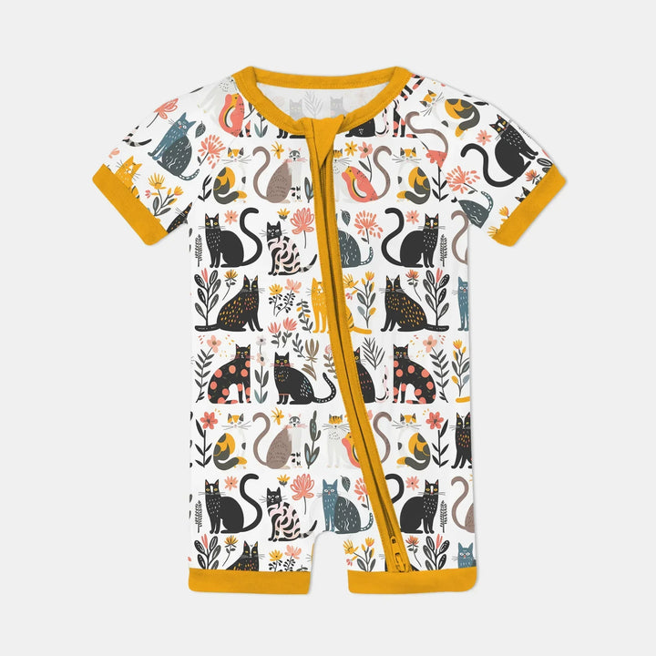 Botanical Cats Bamboo Shorty Zippy