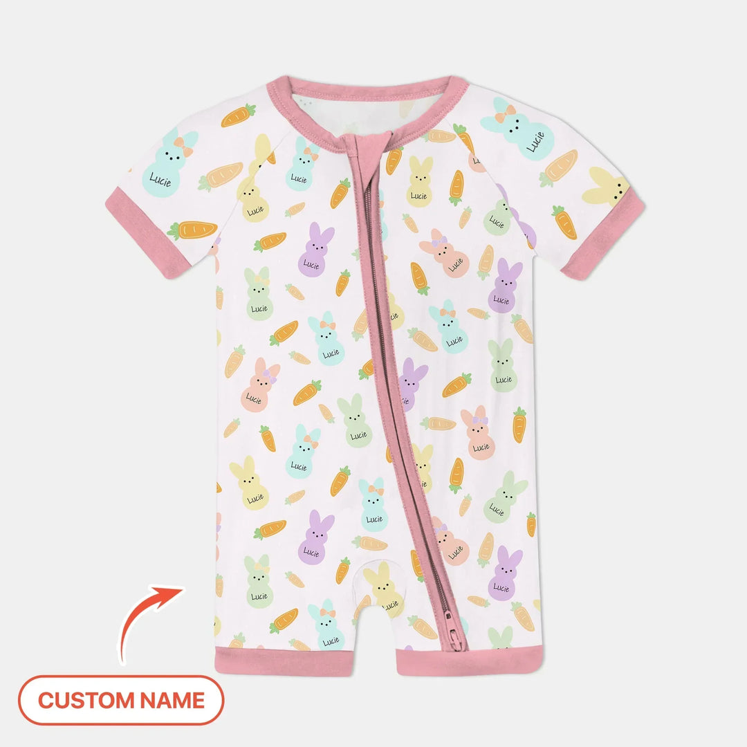 Custom Name Easter Bunny Bamboo Shorty Zippy