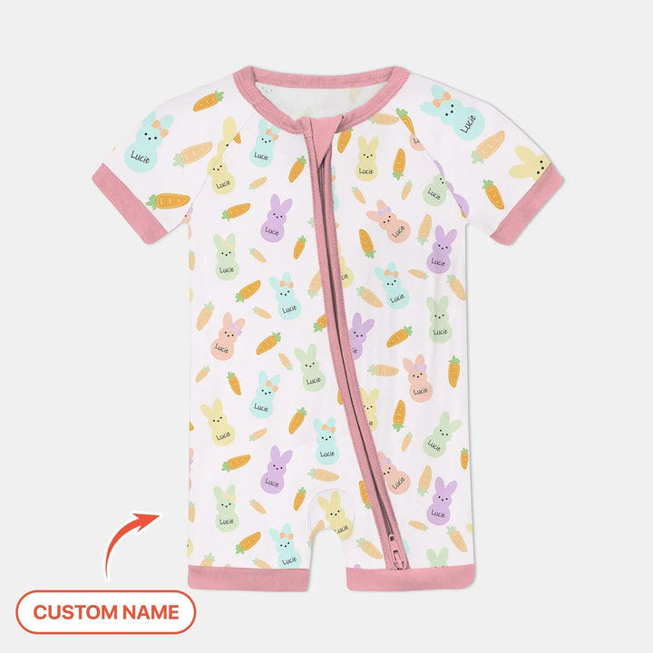 Custom Name Easter Bunny Bamboo Shorty Zippy