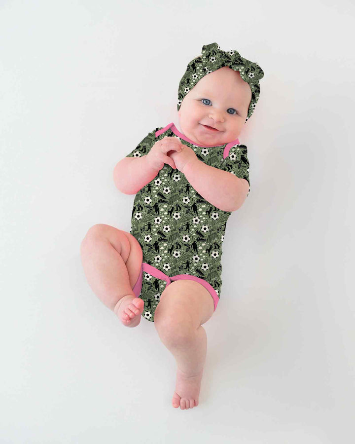 Sage Green Soccer Dreams Bamboo Bodysuit
