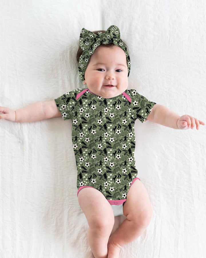 Sage Green Soccer Dreams Bamboo Bodysuit