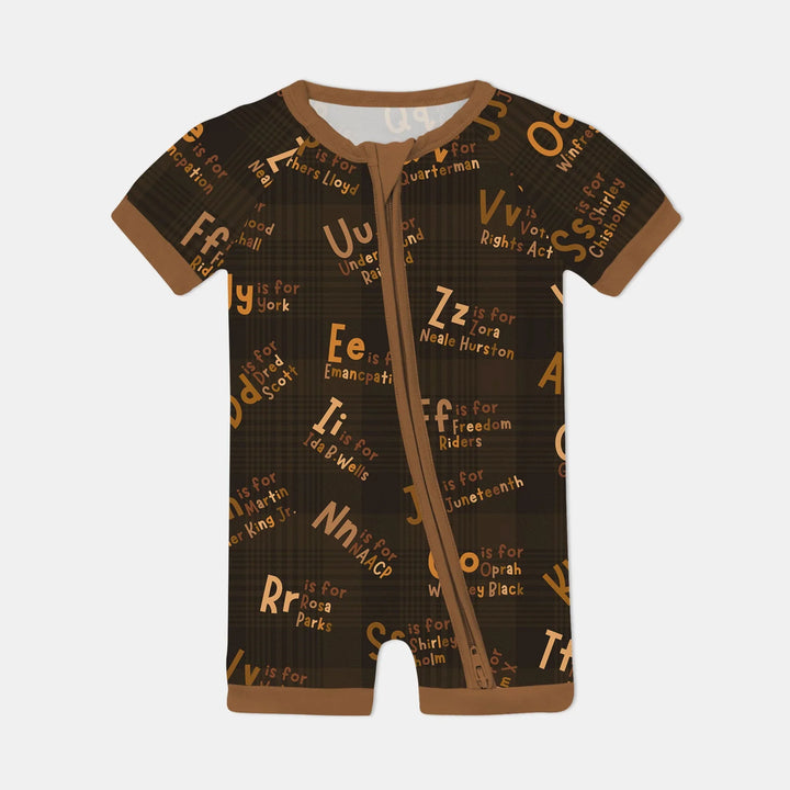 Black History Alphabet Bamboo Shorty Zippy
