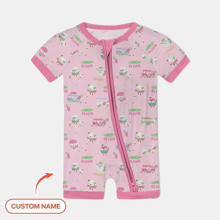 Cute Golf ball Bamboo Shorty Zippy