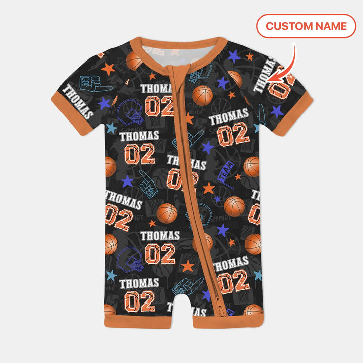 Custom Name Basketball Time Bamboo Shorty Zippy