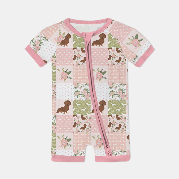 Floral Dachshund Grace Bamboo Shorty Zippy