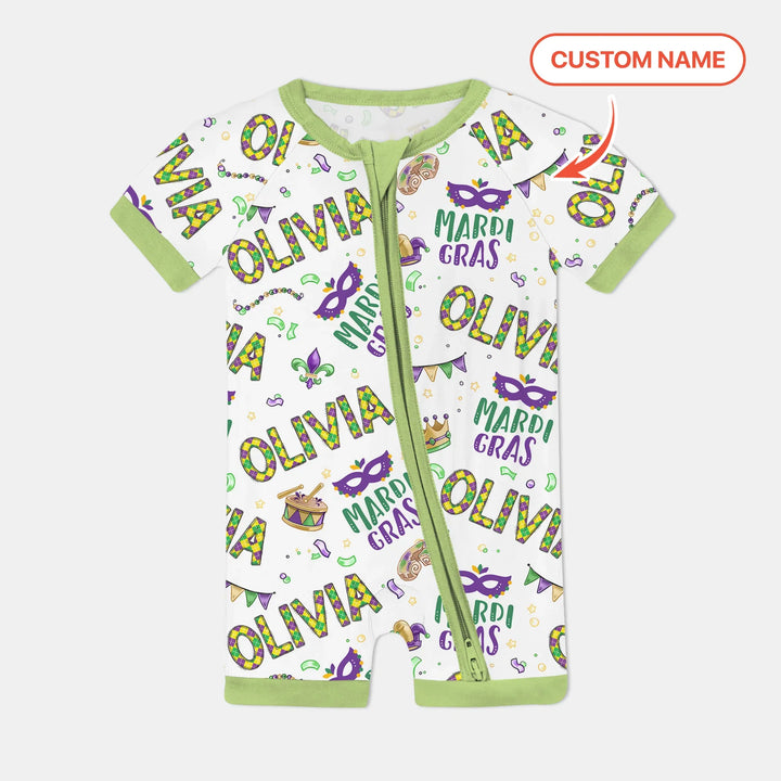 Custom Name Make your own Mardi Gras Bamboo Shorty Zippy