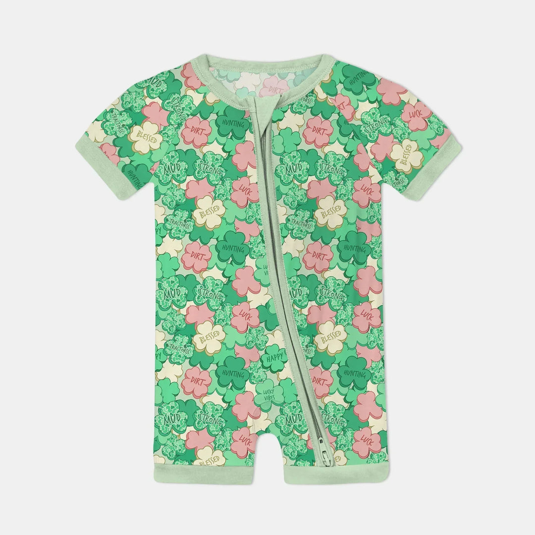 Lucky Vibes Shamrock Bamboo Shorty Zippy
