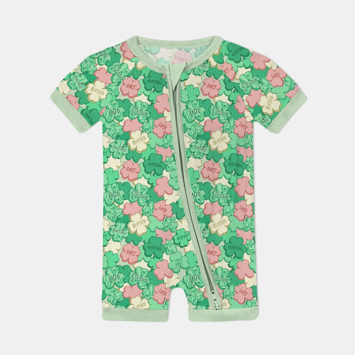 Lucky Vibes Shamrock Bamboo Shorty Zippy