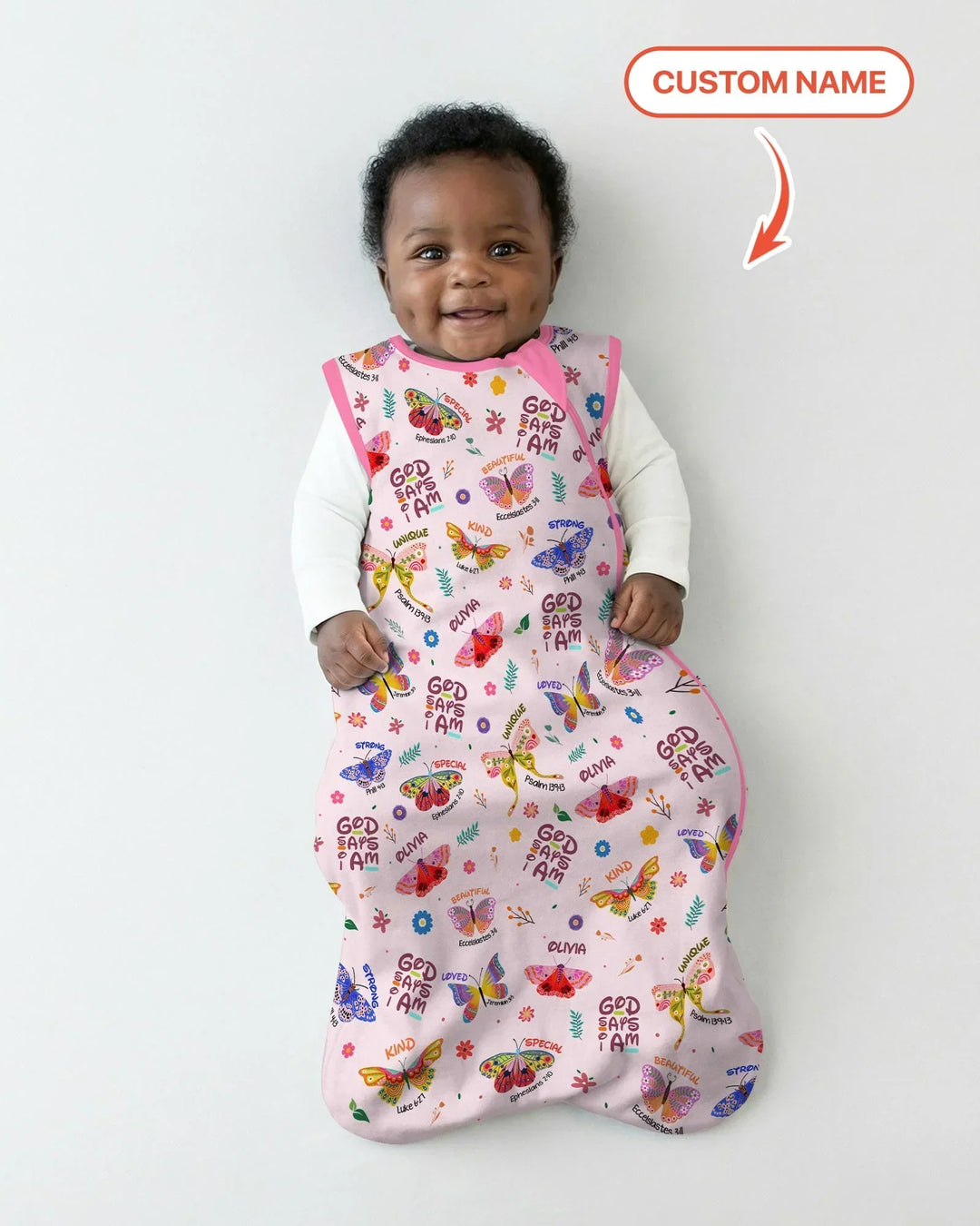 Custom Name God says I am Butterfly Bamboo Sleep Bag