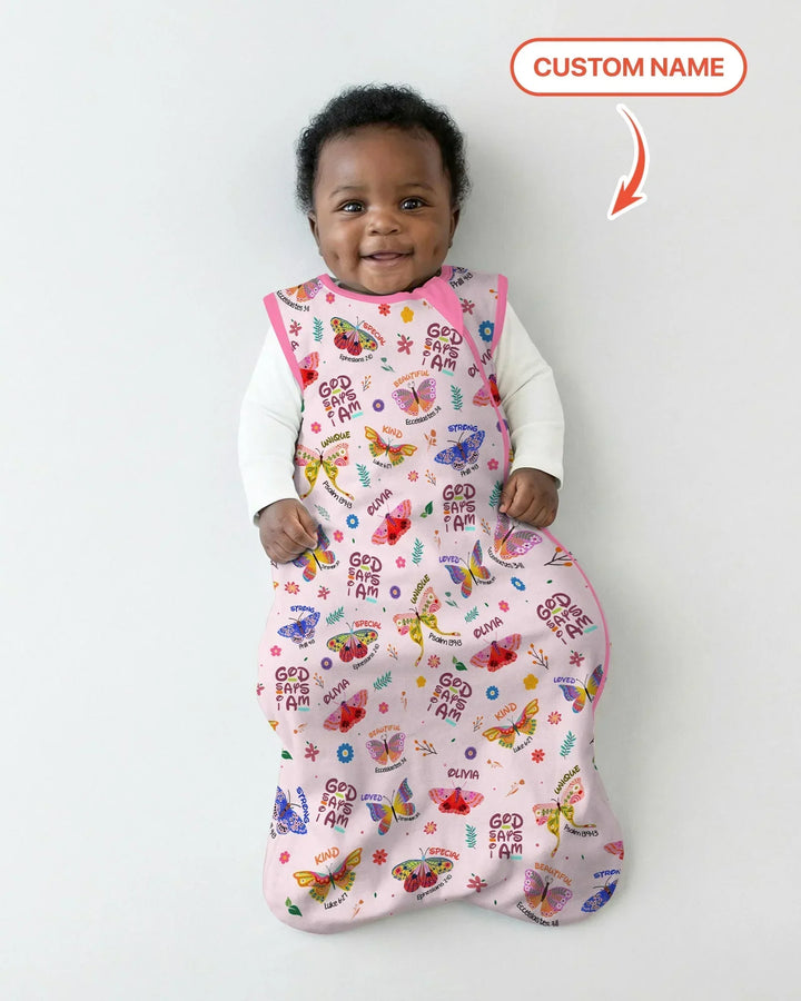 Custom Name God says I am Butterfly Bamboo Sleep Bag
