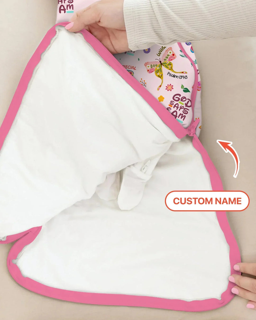 Custom Name God says I am Butterfly Bamboo Sleep Bag