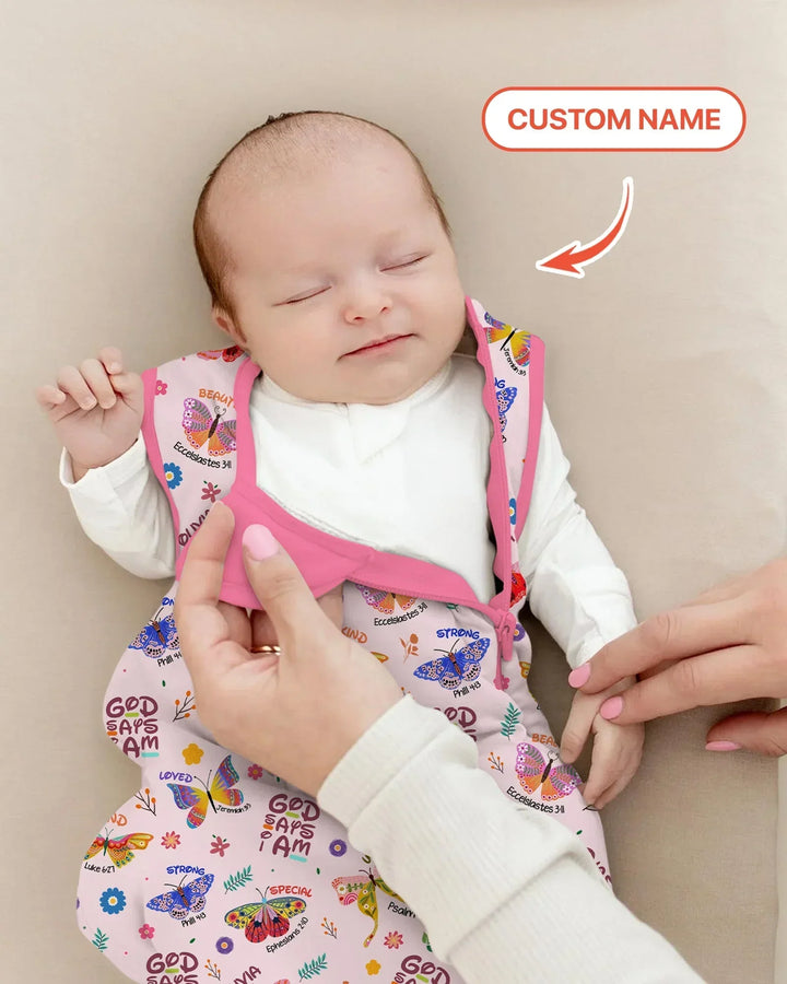 Custom Name God says I am Butterfly Bamboo Sleep Bag